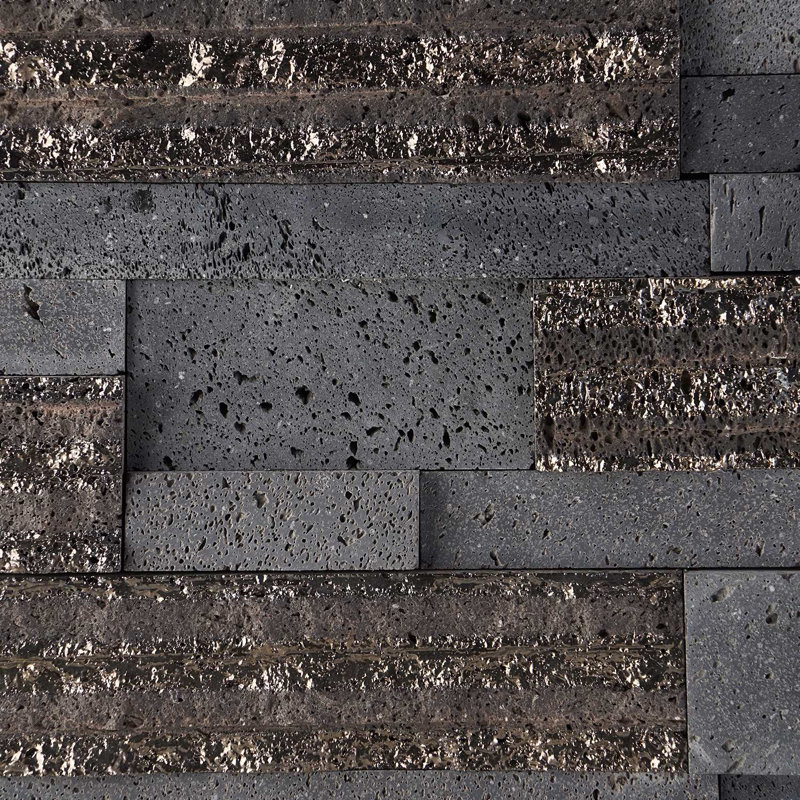 Stackstone 8x24 Textured 3D Brick Lava Stone Mosaic Tile