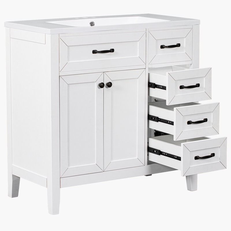 35.5'' Single Bathroom Vanity Base Only in White