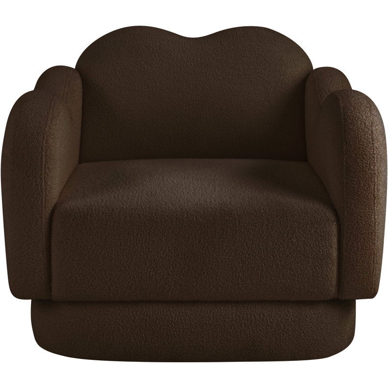 Chaise rembourrée Rainald, Tissu brun en peluche