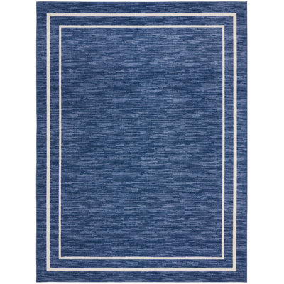 Nourison Essentials Navy Ivory Indoor/Outdoor Area Rug