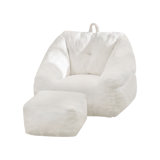 Big Beanbag Chair with Ottoman, Adult Bean Bag Chair with Filler for Living Room, Comfy Beanbag Chair for Adults with Filling