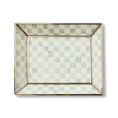 Sterling Check Small Glass Tray