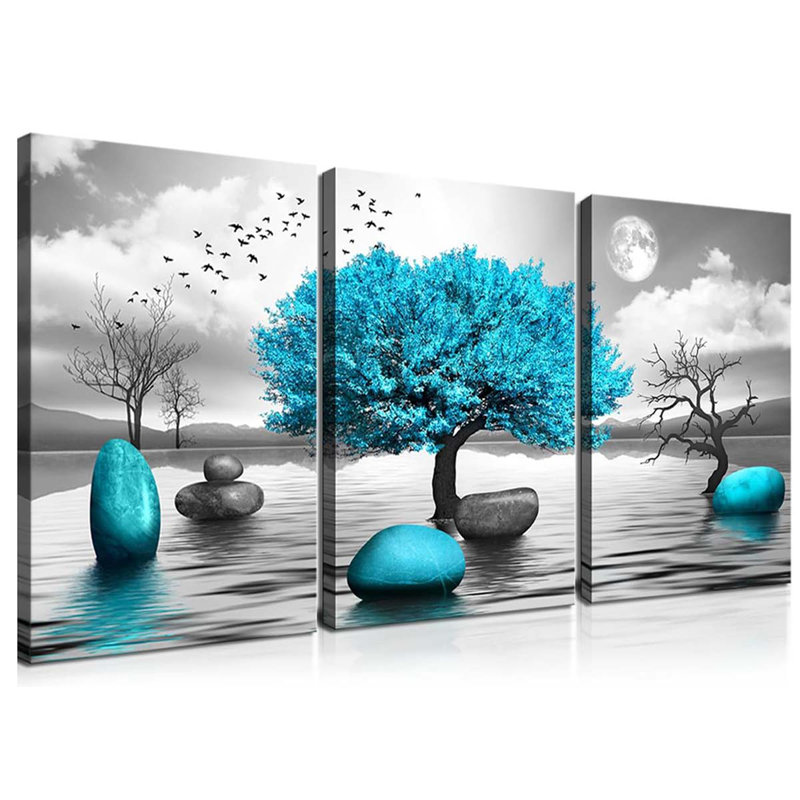 3 Piece Wrapped Canvas Print, 40 cm H x 90 cm W