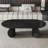 Muizz 51.2” Oval Wood Coffee Table,Black Coffee Tables With Double Support Leg For Living Room
