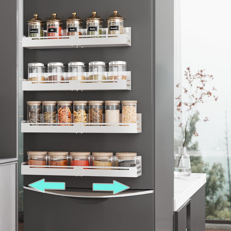 Kitchen Magnetic Shelf For Fridge Refrigerator Organizer Side Of