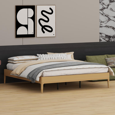 Contemporary Low-Profile Bed Base Featuring Durable Foundation and Hassle-Free Setup