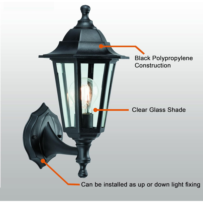 Matte Black 35.5cm H Outdoor Wall Lantern