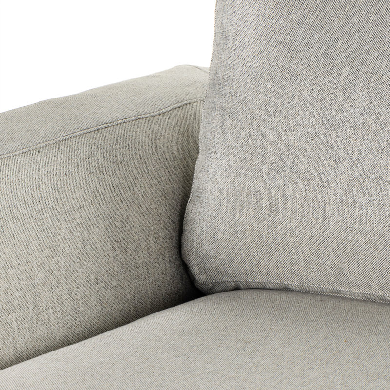 Colt 161" Wide Genuine Leather Left Hand Facing Sofa & Chaise, Left Hand Facing, Aldred Silver Polyester Blend
