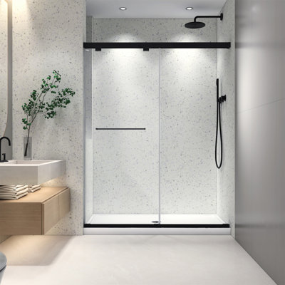 Porte de douche coulissante double sans cadre 54 * 76 pouces North American