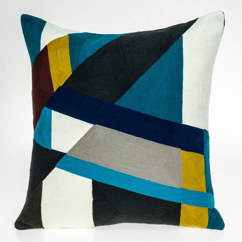 Coussin décoratif 100% coton 20 po x 20 po avec fermeture à glissière 20 po x 20 po