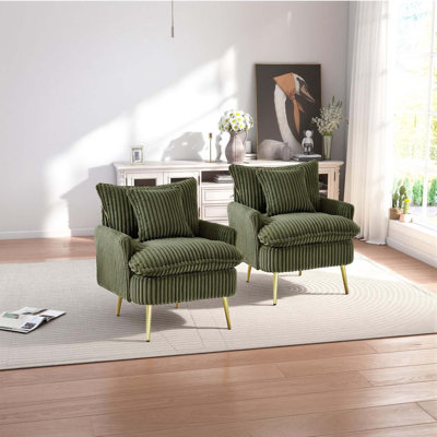 Fauteuil à oreilles large avec coussin décoratif, fauteuil de luxe moderne pour le salon et la chambre à coucher