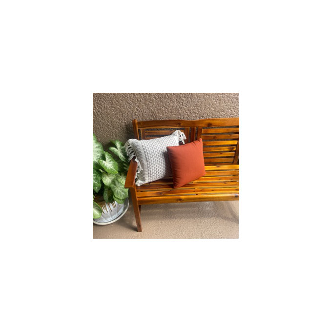 Outdoor Square Pillow Cover & Insert - Gray/Ivory, Polyfill