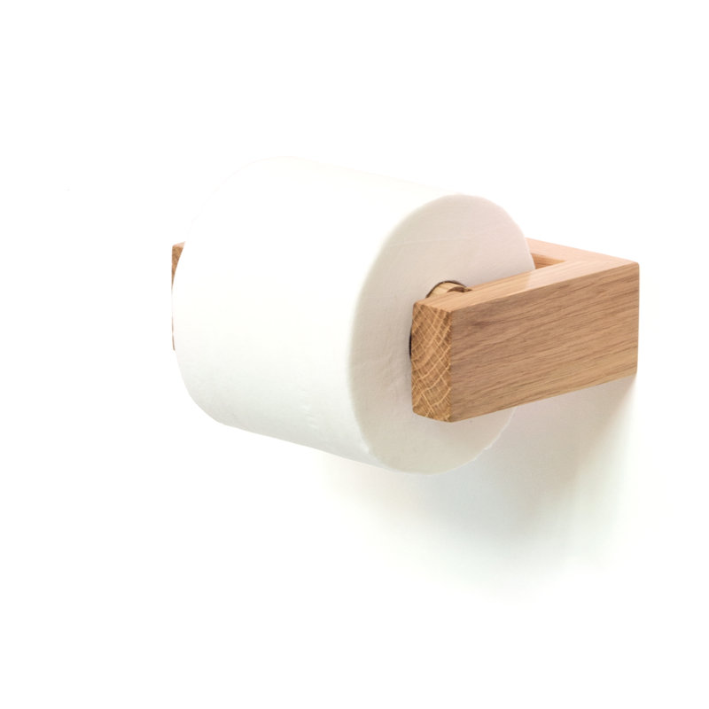 Ashford Wall Mounted Toilet Paper Holder, Natural Oak