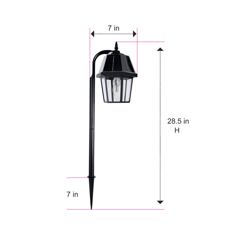 Matte Black Solar Powered Resin Pathway Light