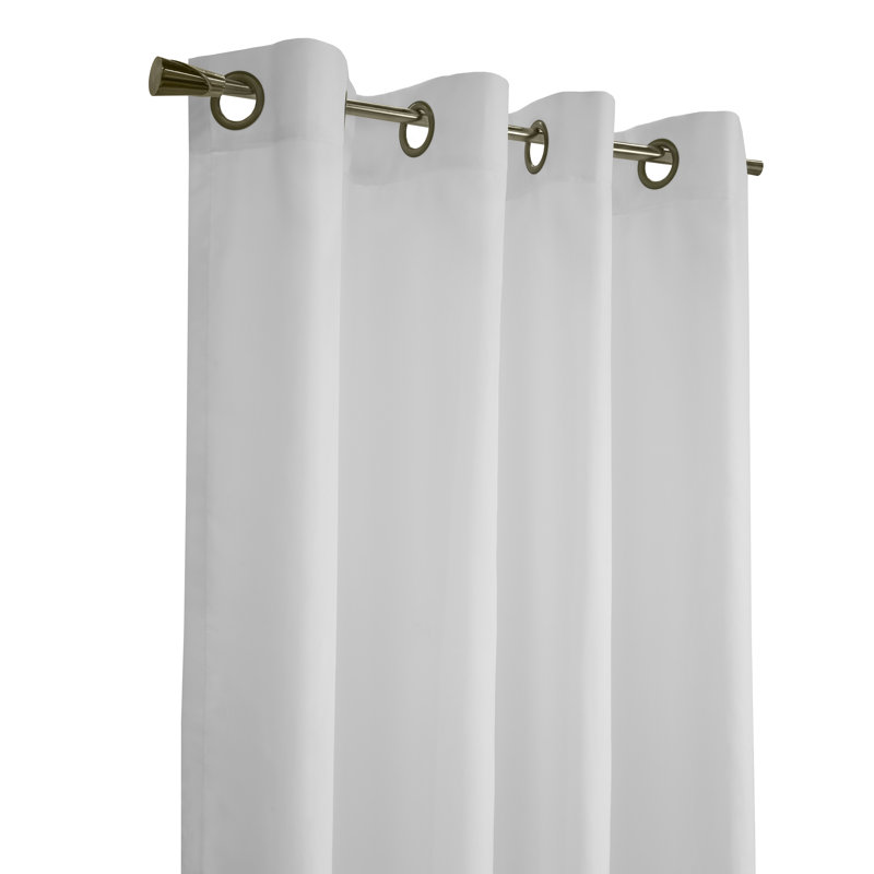 Galion Solid Colour Semi-Sheer Thermal Grommet Single Curtain Panel, White, 104" W x 84" L