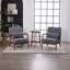 Chaise rembourrée en polyester de style Mid-Century moderne avec structure en bois massif, gris froid