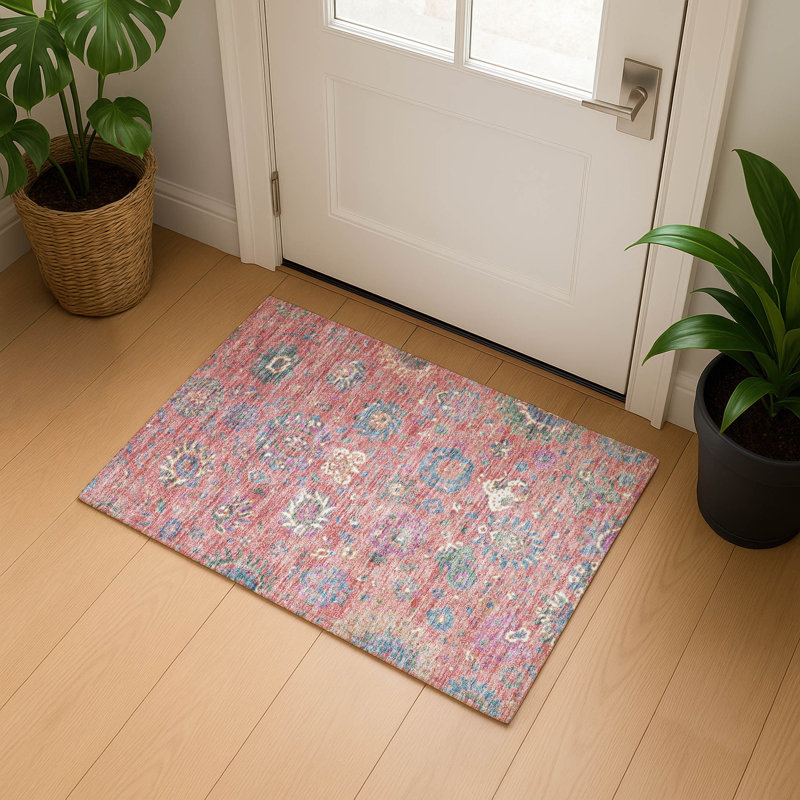 Premium Machine Washable Ariel Global Rug, Rectangle 1'8" x 2'6"