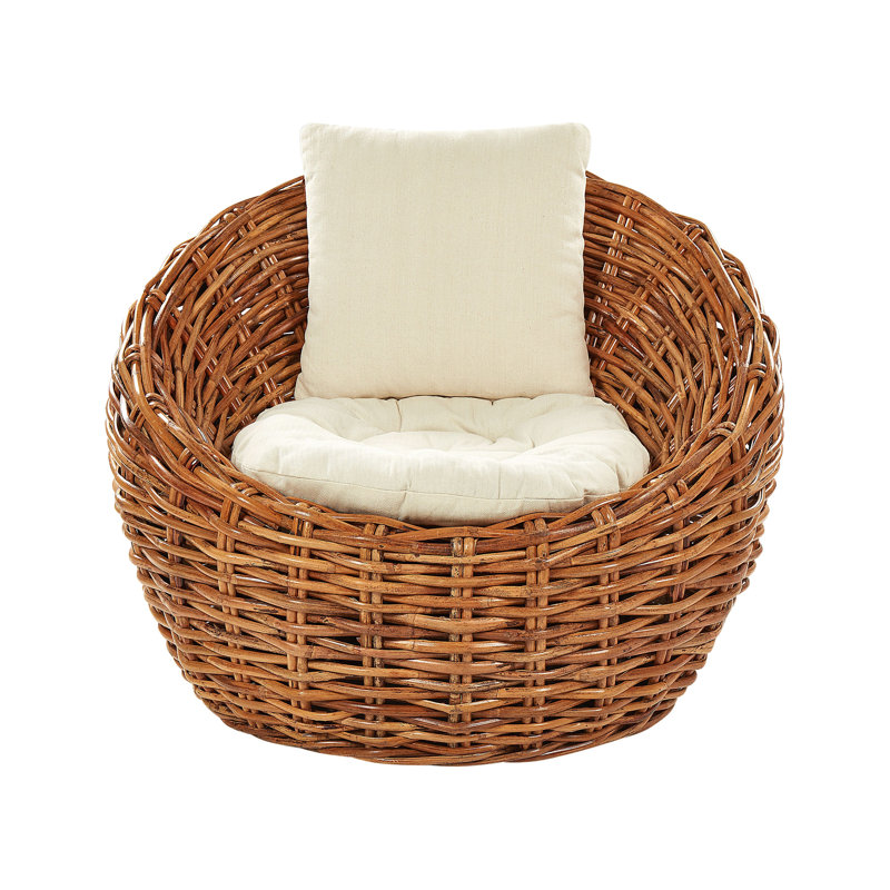 Craman Wicker Outdoor Lounge Chair, Natural, Beige