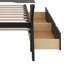Lit plateforme simple en bois avec tête de lit à DEL, bureau à DEL, USB et deux tiroirs de rangement-121690723