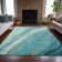 Machine Washable Indoor/Outdoor Xhevrie Turquoise Rug