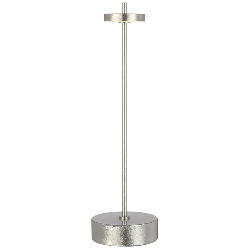 Kelly Wearstler Sene Rechargeable Table Lamp, 12.25" H x 3.25" W x 3.25" D, Silver, 1.5 W
