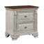 Élégante table de chevet bicolore grise et brune - 2 tiroirs, mobilier de chambre en bois