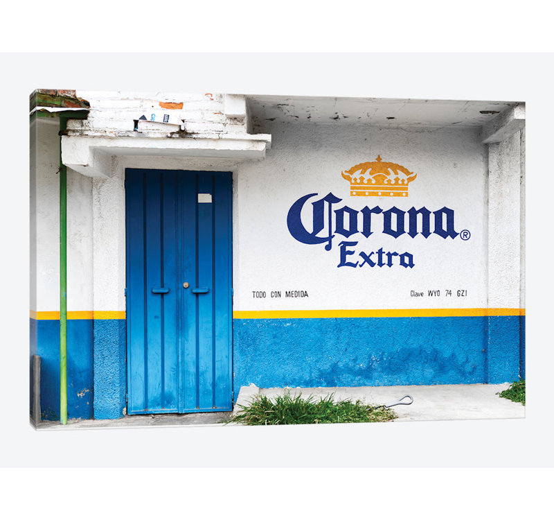 «¡ viva mexico ! série : "extra blue" , reproduction de photo sur toile, H 18 po x l 26 po x P 1,5 po, Toile tendue