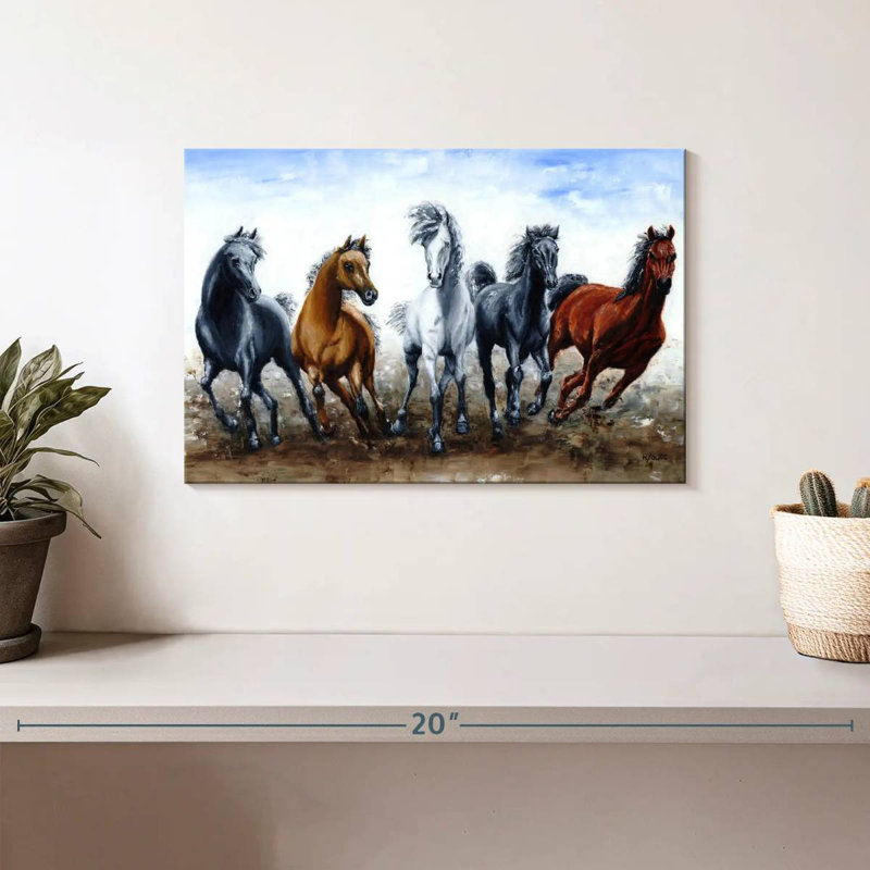 Brampt Wild Arabians, 8" H x 12" W