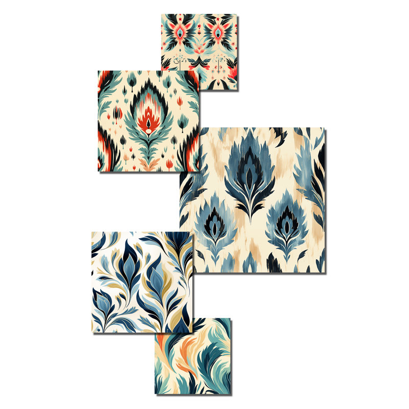 Elouan - Ensemble de 5 décorations murales Ikat