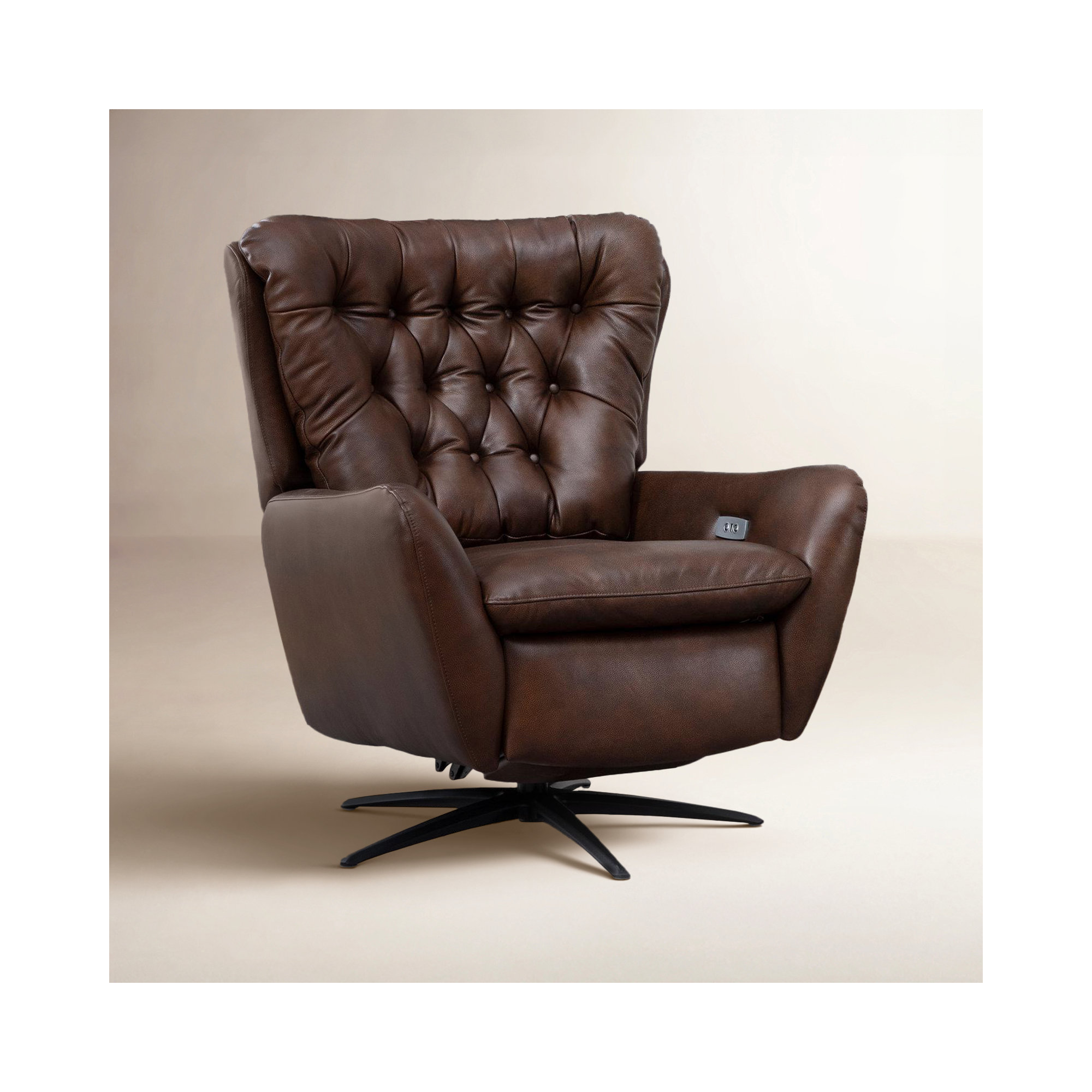 Harrington Swivel Wingback Recliner, Chocolate