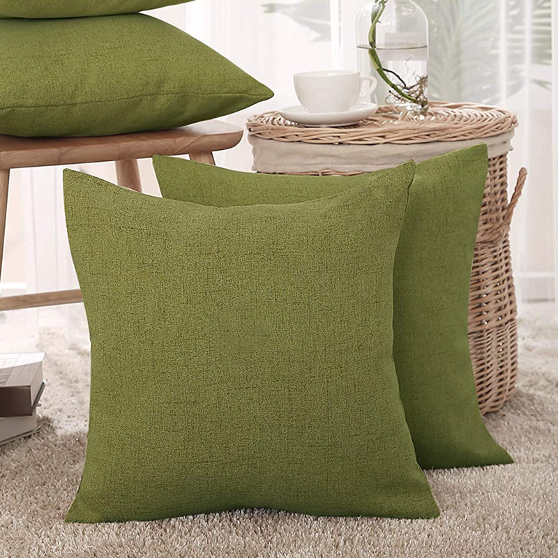 Square Pillow Cover, Light Green