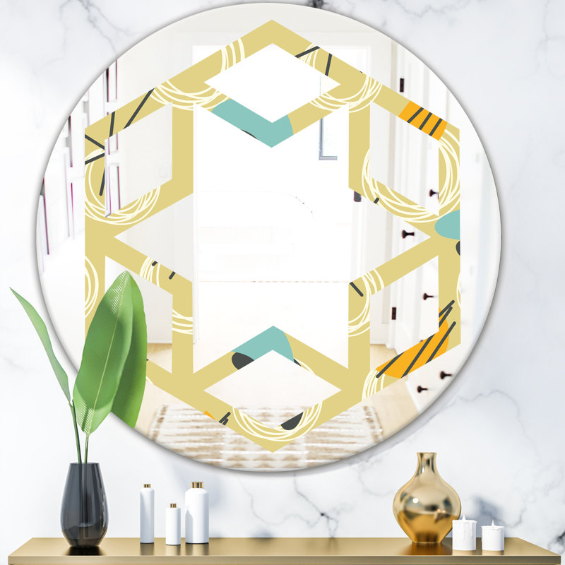 Miroir mural Hexagon Star Coastal, 23,6 po x 23,6 po, Dessin abstrait II