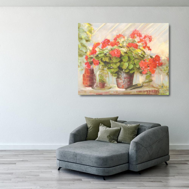 Potting Geraniums, 28" H x 35" W