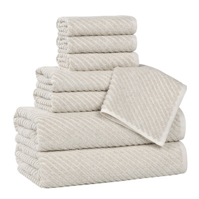  Ensemble de 8 serviettes en coton mélangé super doux et absorbant Amelia