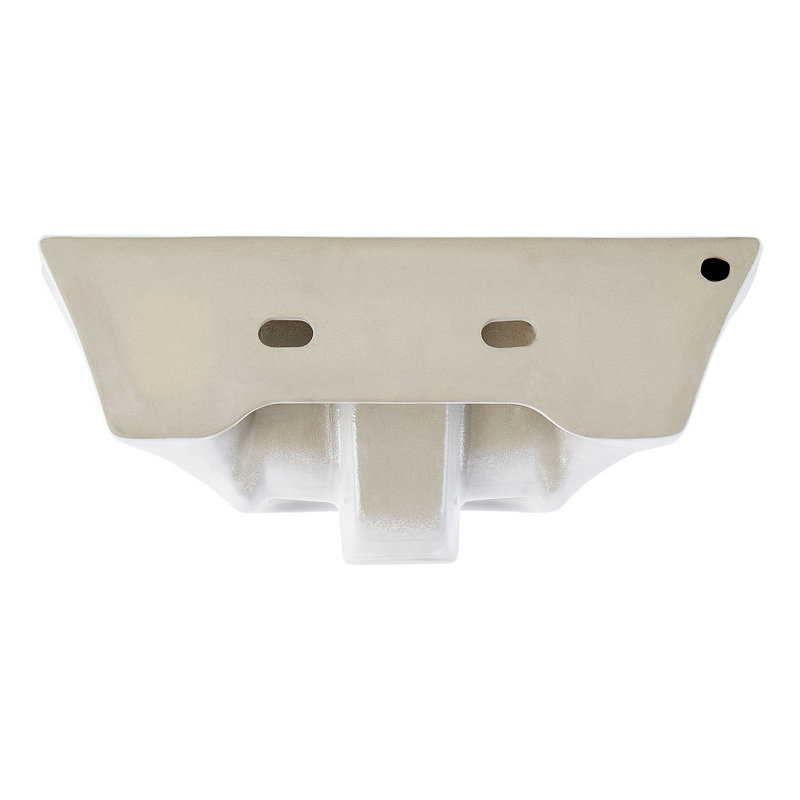 17" Lanken White Porcelain Specialty Wall Mount Bathroom Sink with Overflow, Single