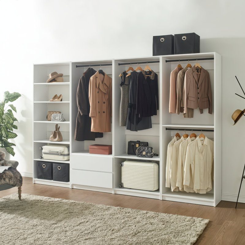 Kalinikos Freestanding Walk in Wood Closet System, White