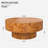 Handcrafted Burl Wood Round Coffee Table with Strudy Pedestal, Mid-Century Modern Solid Wood Coffee Table for Living Room-561136758-561136747