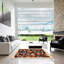 Tapis noir/gris/bleu de zone contemporaine-627191561