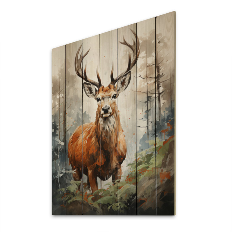 Deer Wonderers IV - Art mural en bois de cerf, H 20 po x l 10 po x P 0,78 po