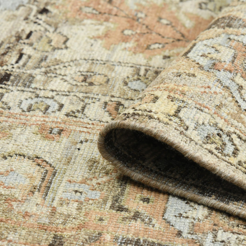 Hand-Knotted Tan Wool Oriental 10' x 14' Area Rug
