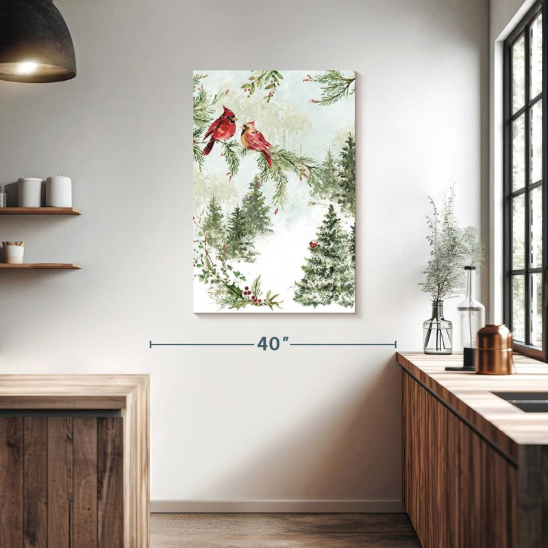 Brampt Christmas Cardinal Greenery, 39" H x 26" W