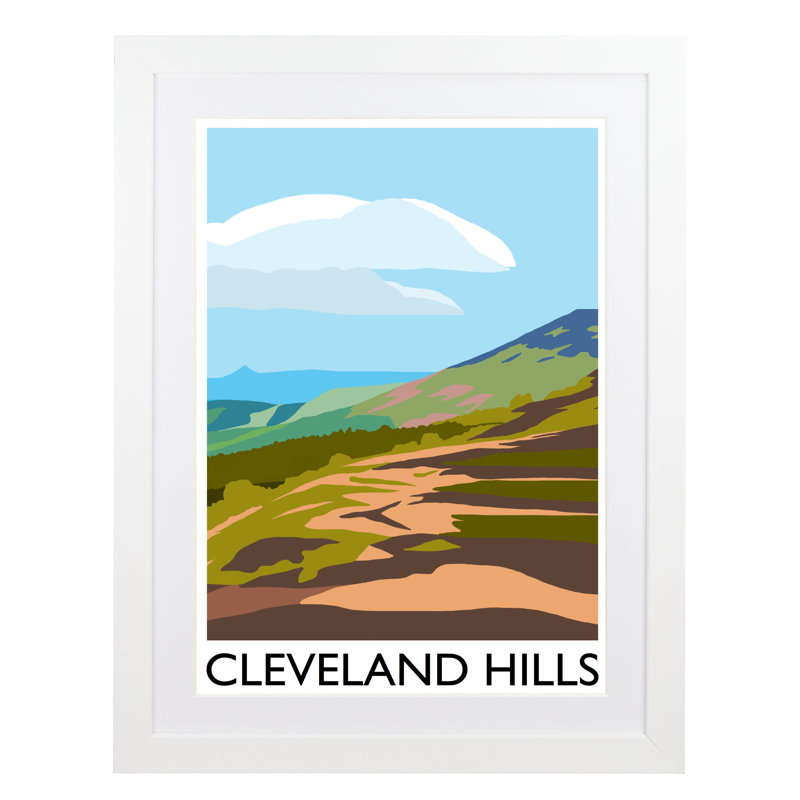 Cleveland Hills 1 Piece Wall Art, 43.5 cm H x 33.5 cm W x 2.2 cm D, White Wood Frame
