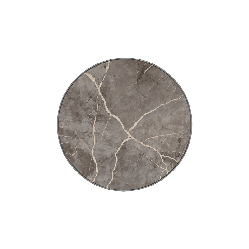 Tapis gris lavable à la machine, Rond 7 pi
