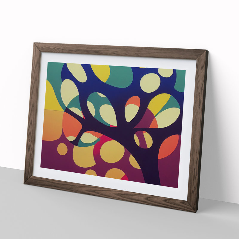 Stimulating Abstract Tree - Framed Print, 46cm H x 64cm W x 2cm D, Walnut Framed