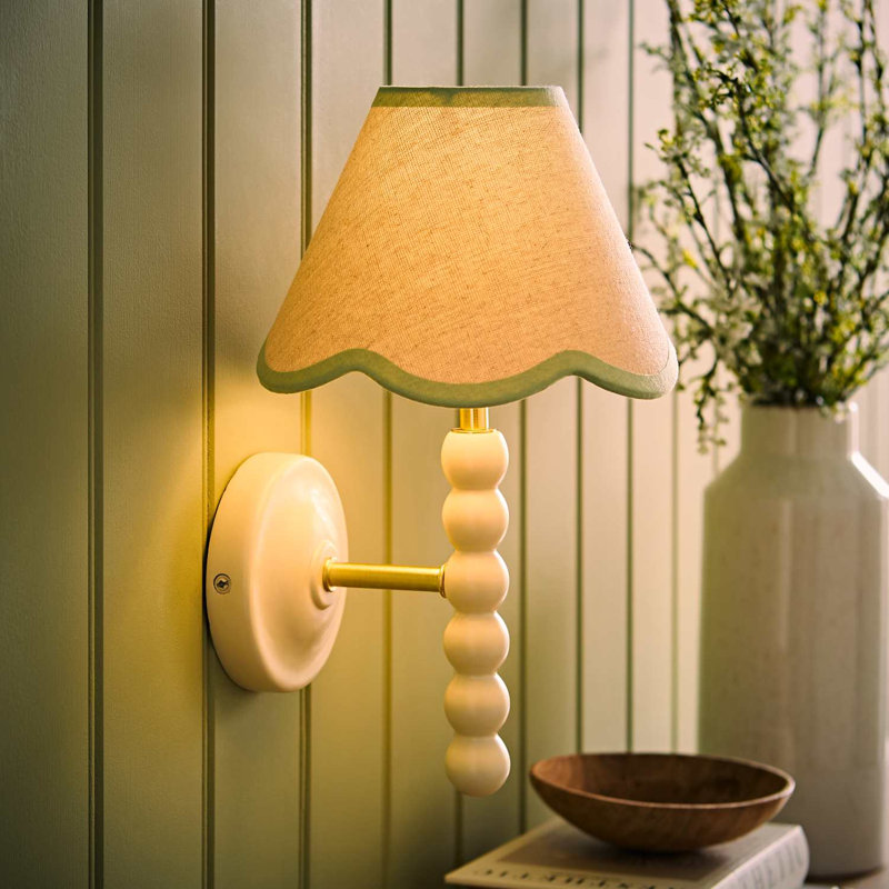 Algimanta Manufactured Wood Wallchiere, Cream/Green, 32cm H x 19cm W x 21cm D, Satin