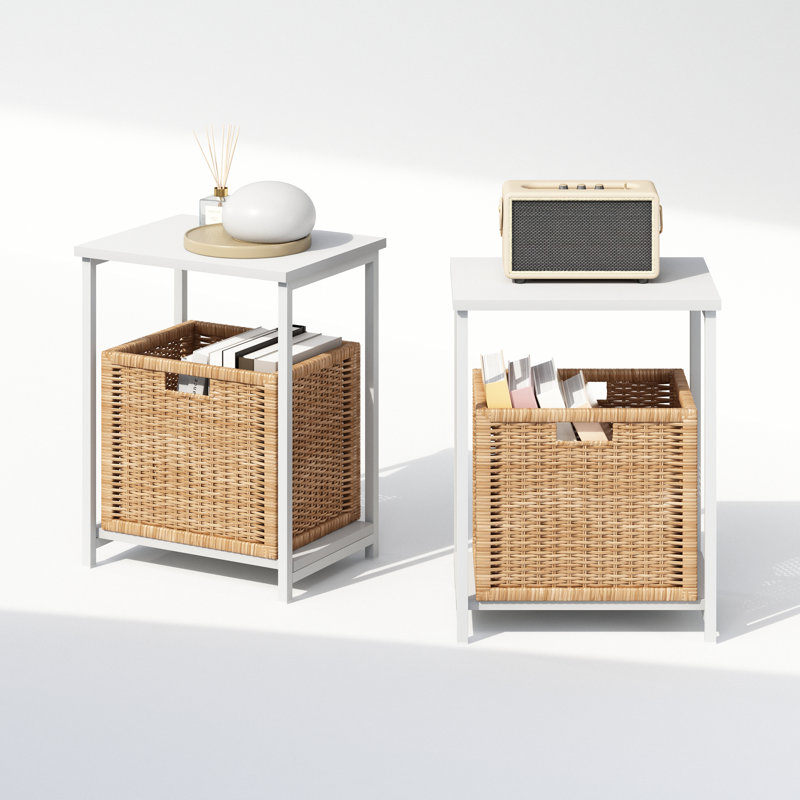 Subria 38.6cm W Metal Bedside Table