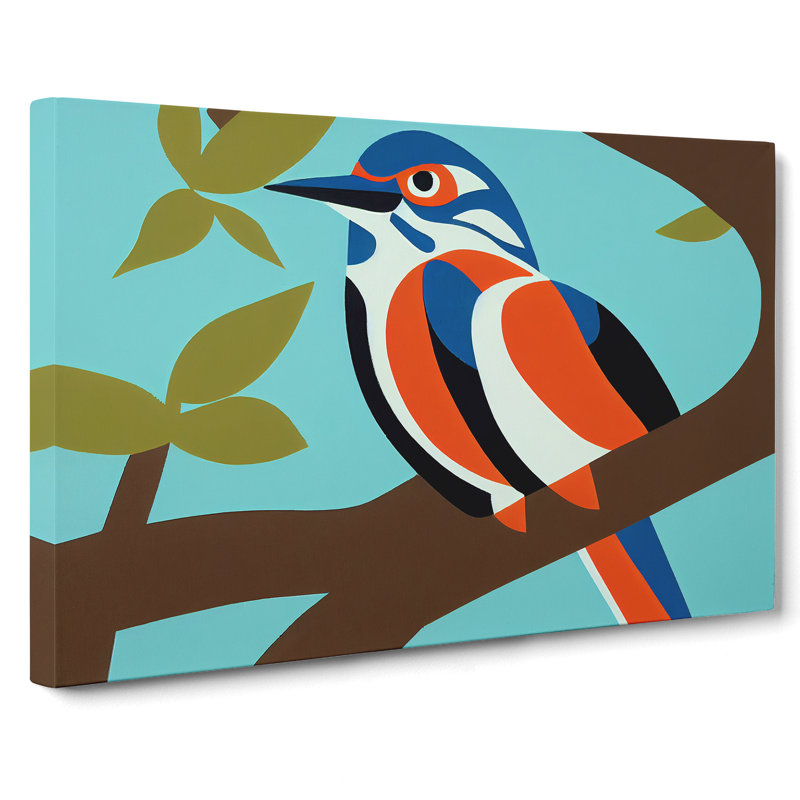 Kingfisher Bird Abstract Vol.2 - Wrapped Canvas Print, 35cm H x 50cm W x 3cm D