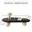 Table basse moderne 51 "ovale noir crème / brun avec trois pieds ronds-386511748-380611240