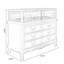 47.24 " W Pine Solid Wood and Glass Jewelry Armoire