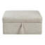 Repose-pieds de rangement Inaya avec roulettes, bois brun, microfibre sauge sable, 41 po